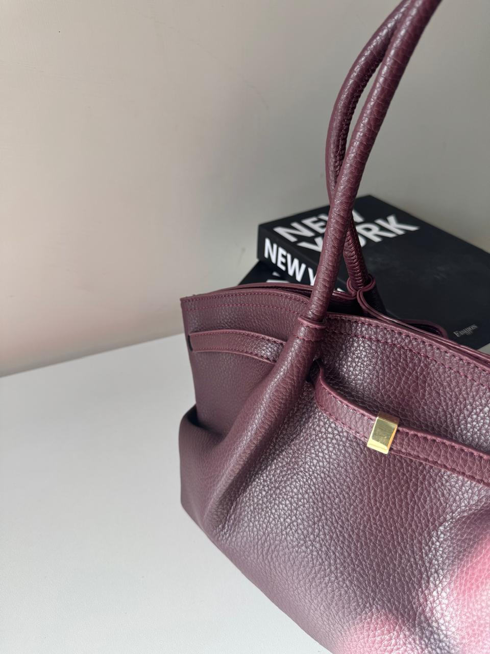 Burgundy tote bag