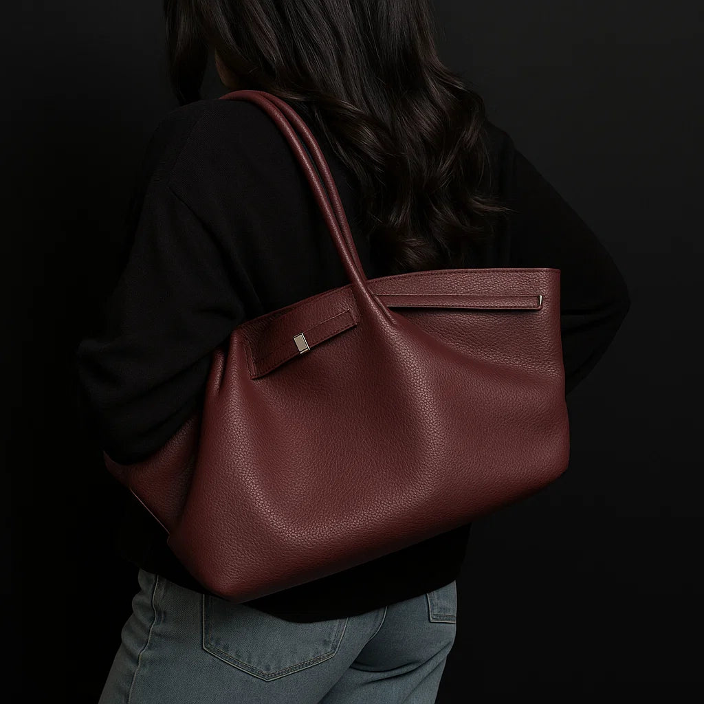 Burgundy tote bag